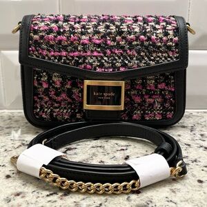 Kate Spade Katy Tweed Flap Chain Crossbody Bag NWOT